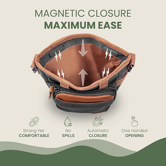 BEAU&FUR Large Dog Treat Pouch with Clicker for Training – 4 Cup Capacity, Built-In Poop Bag Dispenser, Expandable Pocket, Metal Buckle, Large Back Pocket, Ideal Design for Walks and Training – Black