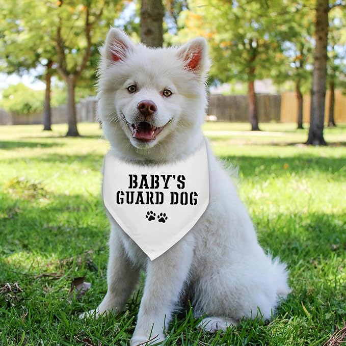 Baby's Guard Dogs Baby Security Dogs Bandana Pregnancy Announcement Dog Bandana Announcement New Baby Shower Photo Prop Pet Scarf Accessories for Dog Lovers Gift