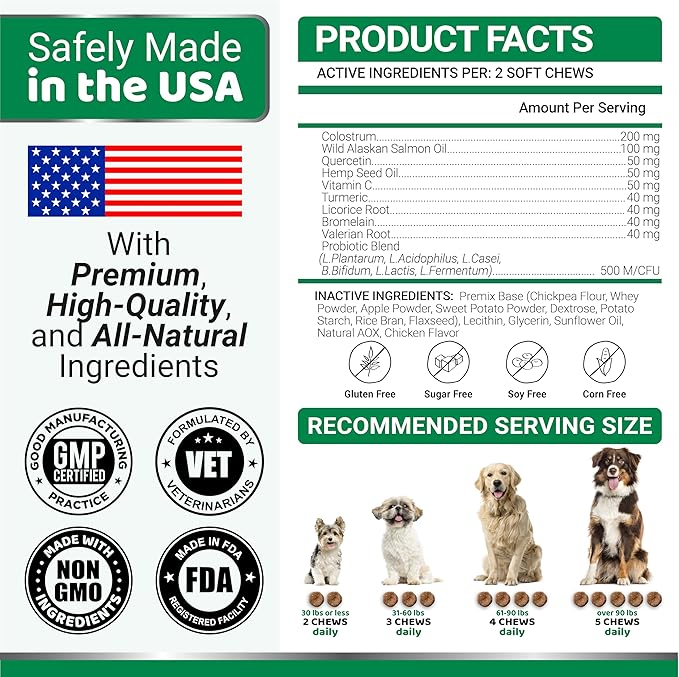 2-Pack Dog Allergy Relief Chews - Dog Itching Skin Relief Treatment Pills - Anti-Itch Chewables - Itchy and Paw Licking - Hot Spots - Omega 3 Fish Oil - Dry Skin & Coat Supplement
