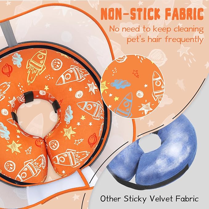 Elevated Inflatable Dog Cone Collar to Stop Licking, Dog Donut Collar After Surgery, Soft Dog Cone Alternative for Small Medium Large Dogs