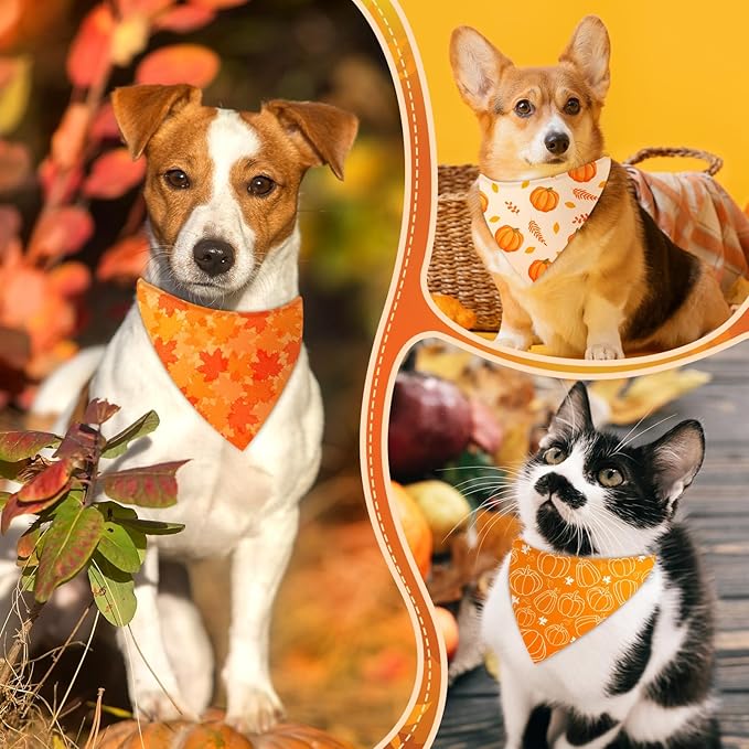 Preboun 200 Pcs Thanksgiving Christmas Dog Bandanas Bulk Holiday Bandanas for Dog Triangle Kerchief Bib Scarf Set for Pet Cat Party Costume Photo Props Accessories Pet Shops Owners Groomers, 25 Styles