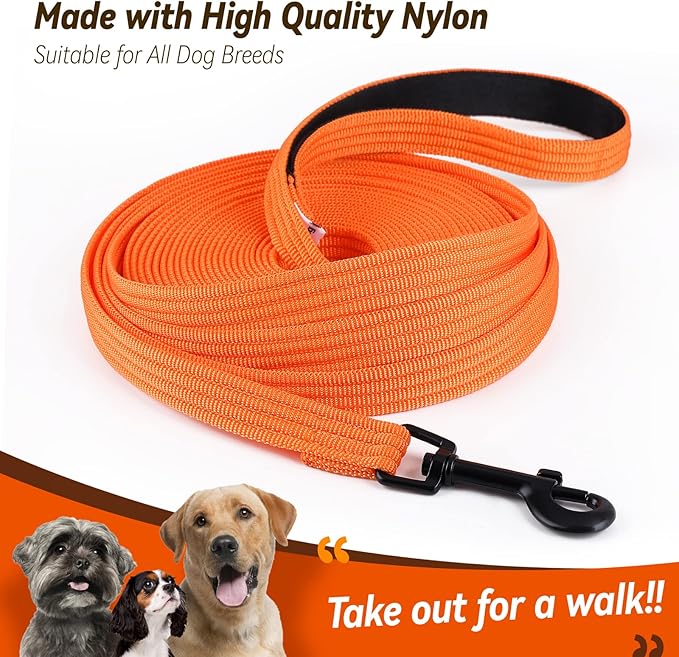 lynxking Dog Training Leash Long Obedience Recall Agility Leash 15ft 30ft 50ft Tracking Lead Perfect for Training Play Camping and Backyard