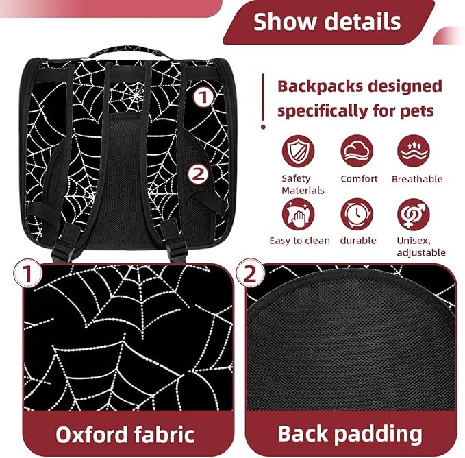 Spider Web Transparent Pet Carrier for Travel Hiking for Kitty Small Dog