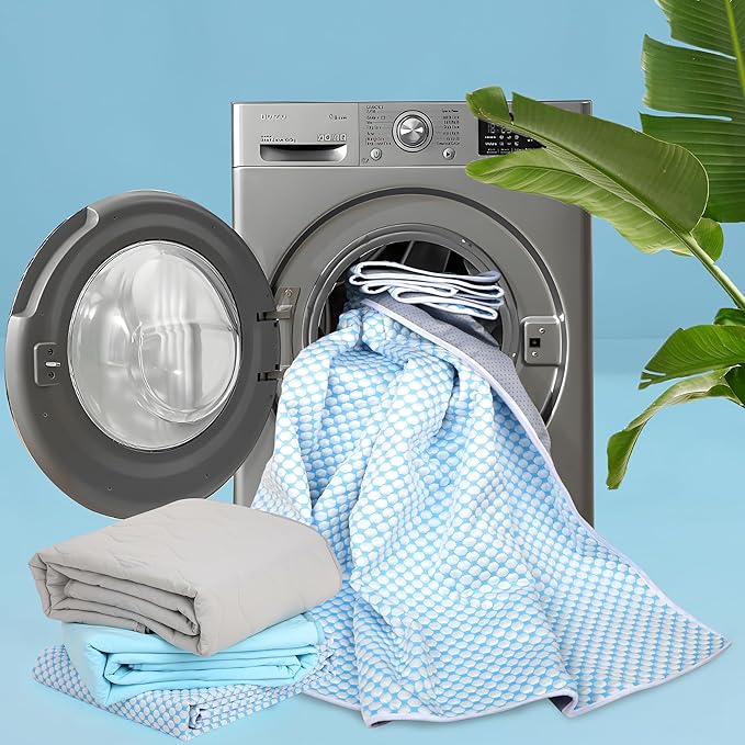 Cooling Blanket for Dogs - Q-MAX>0.4 Waterproof Pet Throw Blanket Bed Cover, Non-Slip Dog Blankets for Couch Protector, Washable Furniture Cover for Summer, Pearl Blue,50x60