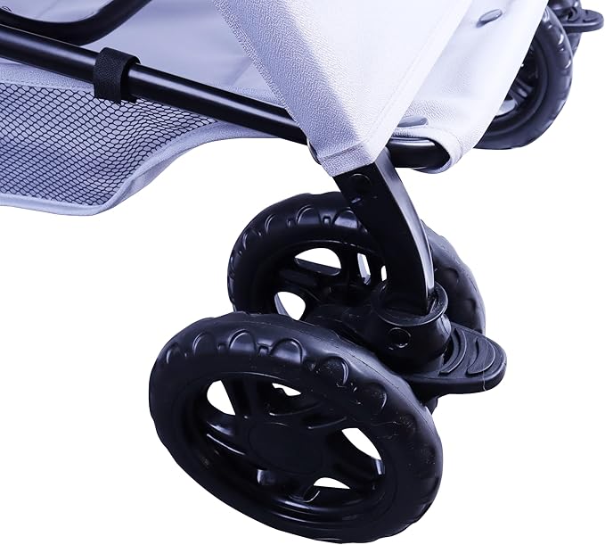 Reversible Pet Stroller (4 Wheels for Cats and Dogs) for Small and Medium Pets up to 33 lbs.Gray