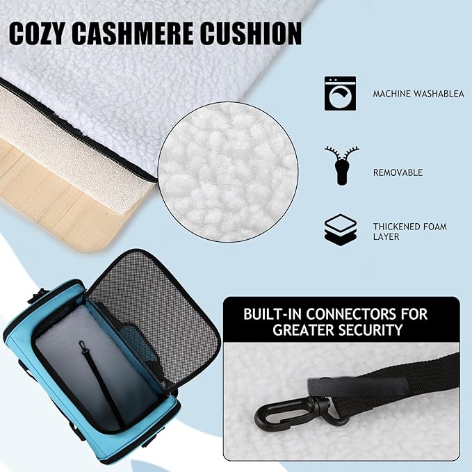 Pet Carriers Soft-Sided Airline Approved Carrier Bag for Small Cats Dogs (Medium,Blue)