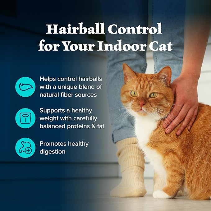 Blue Buffalo Wilderness Natural Hairball Care Dry Cat Food for Indoor Cats, High-Protein & Grain-Free Formula, Chicken, 5-lb. Bag