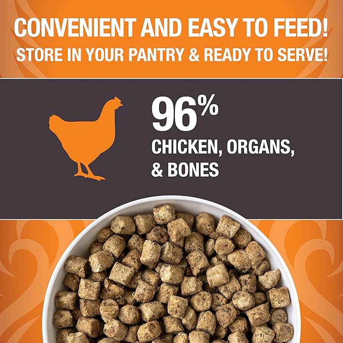 KOHA Raw Life Freeze-Dried Raw Bites Chicken for Dogs, High Protein Meal, Topper, and Treat for Picky Eaters, 14oz Bag