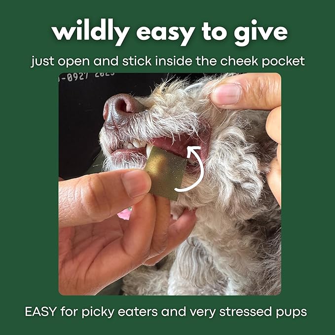 Calming Strips for Dogs 4-in-1 – 30 Behavioral Support Melts with Chamomile, L-Theanine, Tryptophan & Melatonin for Dogs – Supports Calm During Fireworks & Separation – Non Drowsy Pet Zen Formula