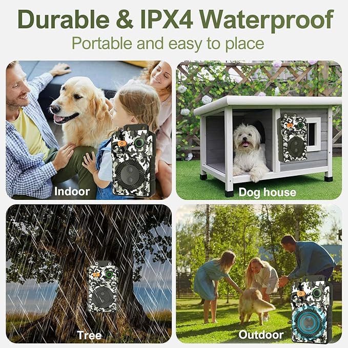 Anti Barking Device for Dogs, Rechargeable Ultrasonic Dog Barking Control Devices Up to 50 Ft Range with 3 Modes, Barking Silencer Sonic Barking Deterrent Indoor/Outdoor Safe for Dog & People