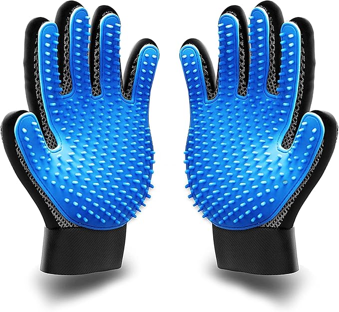 KENNELS & KATS Pet Grooming Gloves | Deshedding Glove for Easy, Mess-Free Grooming | Grooming Mitt for Dogs, Cats, Rabbits & Horses with Long/Short/Curly Hair | Pet Hair Gloves for Pet Hair Removal
