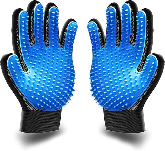 KENNELS & KATS Pet Grooming Gloves | Deshedding Glove for Easy, Mess-Free Grooming | Grooming Mitt for Dogs, Cats, Rabbits & Horses with Long/Short/Curly Hair | Pet Hair Gloves for Pet Hair Removal