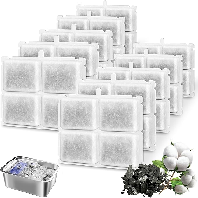 Stainless Steel Dog Fountain, 7L/10L Large Capacity Automatic Water Dispenser with 5 Filters, LED Indicator, Silent Pump for Medium to Large Cats Dogs and Multi-Pet Home (Filters)