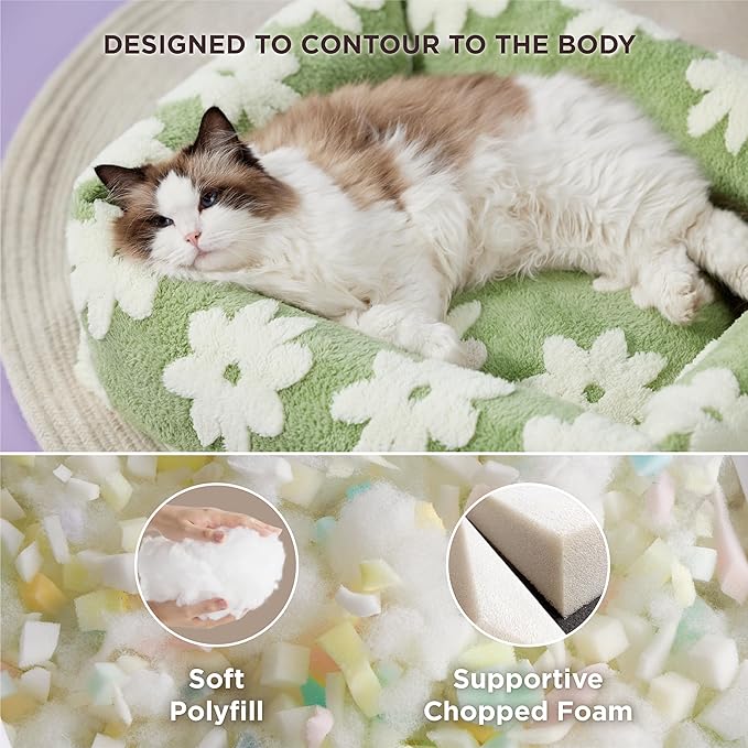 Lesure Cute Dog Bed for Small Dogs & Cats- Washable Puppy Beds,Cozy Rectangle Orthopedic Pet Sofa with Jacquard Shaggy Plush & Anti Slip Bottom,20x19x6inches