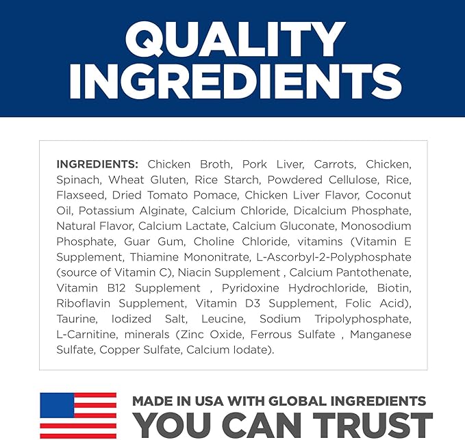 Hill's Science Diet Perfect Weight, Adult 1-6, Weight Management Support, Wet Cat Food, Chicken & Roasted Vegetables Stew, 2.9 oz Can, Case of 24