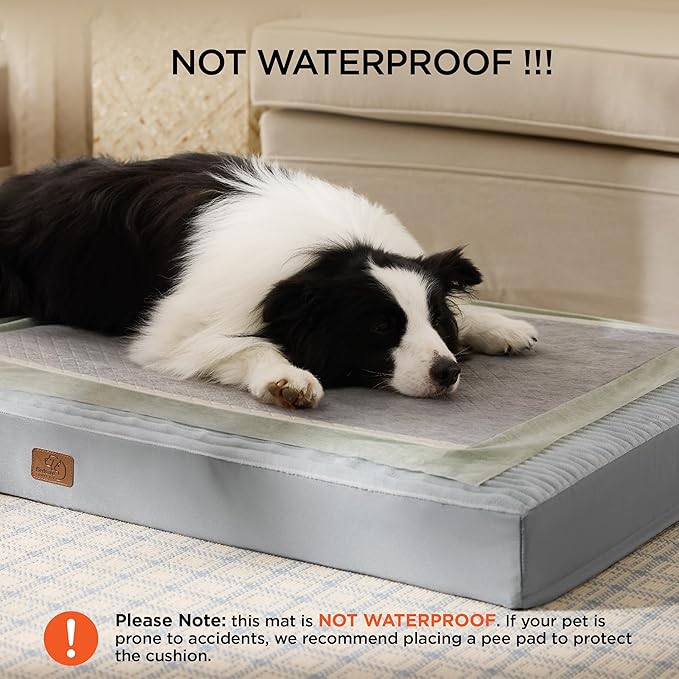 Bedsure Dog Beds Large Sized Dog- Orthopedic Pet Beds with Removable Machine Washable Cover, NOT Waterproof Egg Crate Foam Puppy Pad, Suitable for Pet Up to 50 lbs, 35"x22"