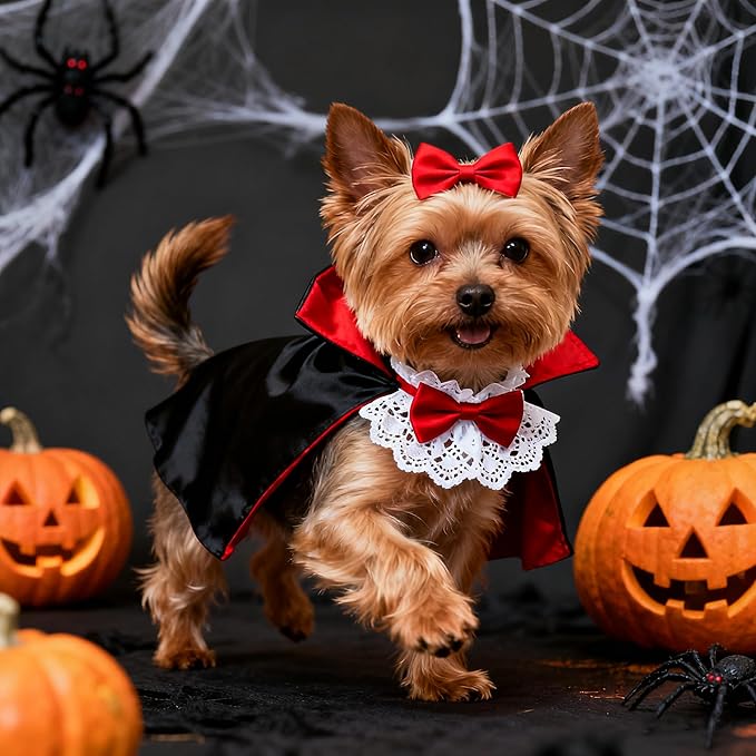 Pet Vampire Cloak, Cloak Wings Halloween, for Small Medium Large Dog Pet Clothes,Halloween Pet Costumes,Dog Cat Halloween Costumes Cape Pet