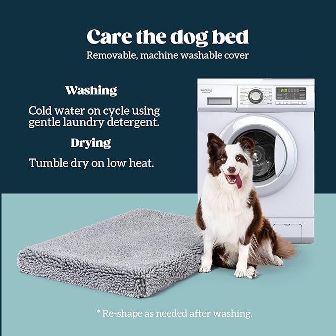 Stoutwool 4" Indestructible Dog Bed - Orthopedic Chew Proof Dog Crate Pad - Fluffy Kennel Mat for Aggressive Chewers - Ideal for Small Breeds & Fits 24-Inch Crate - 23"x16", Charcoal