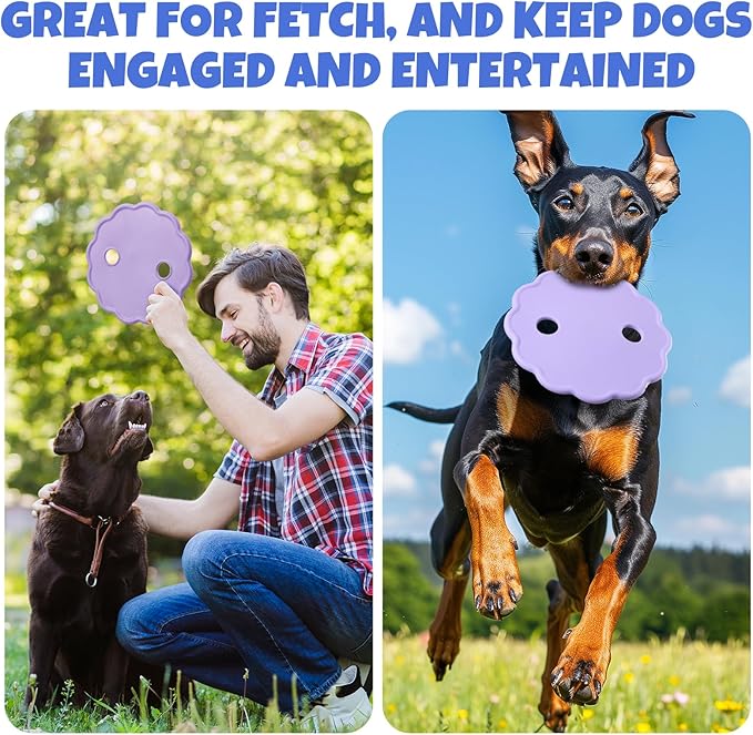 Interactive Dog Frisbee Rope Toy – Tough 2-in-1 Flying Disc & Rope Chew Toy for Medium/Large Dogs, Outdoor Training & Fetching, Purple & Blue
