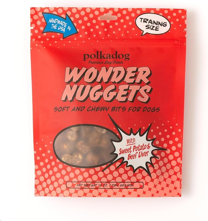 Polkadog Sweet Potato & Beef Wonder Nuggets Dog Treats – All-Natural Pet Training Treats for Dogs – Healthy, Handmade Puppy Snacks – Bite-Sized, Soft, Chewy Treats for Pets – 10 oz