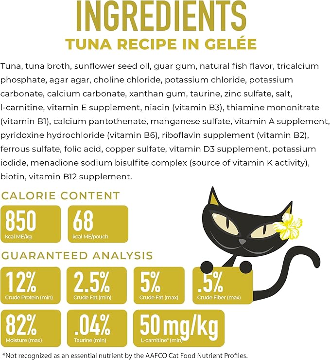 Tiki Cat Gelee Wet Cat Food, Tuna, 2.8 oz. Pouch (12 Count)