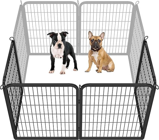 Yaheetech Dog Playpen Outdoor, 32 inch 4 Panels Dog Pen Indoor Heavy Duty Puppy Exercise Pen Metal Pet Fence for RV Camping/Yard/Garden