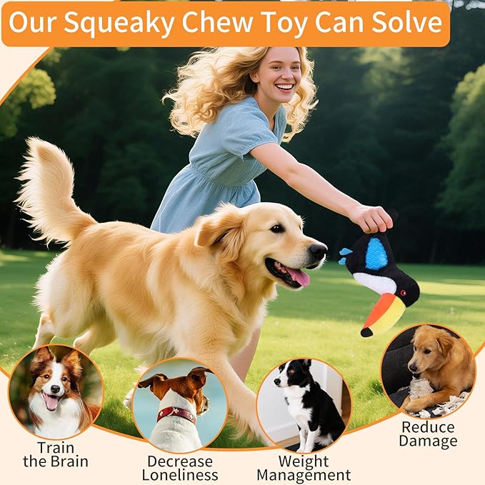 Dog Toys Plush,Squeaky Dog Toys,Cute Tantou Plush Toy for Small Dogs,Soft Stuffed Interactive Chew Toys to Keep Them Busy(Black)