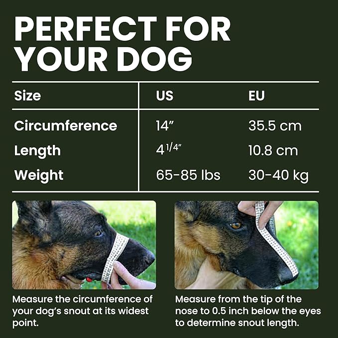 BRONZEDOG Dog Muzzle Wire Basket Metal Mask for Small, Medium and Large Dogs, Breathable, Dog can Drink, Adjustable, Padded, Training, Prevents Biting (Size 6: German Shepherds)