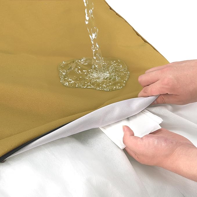 Sytopia 36-Inch Canvas Outdoor Dog Bed, Washable & Waterproof with Chew-Resistant Removable Cover, Ideal for Large & Medium Dogs for Indoor, Outdoor, Crate, or Patio Use (Yellow)