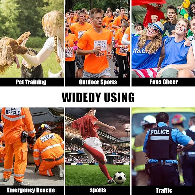 Sports Whistle with Lanyard – Loud Sports Whistles, High-Pitched Black Plastic Whistles for Coaches, Referees,Emergency,Outdoor Safety, Dog Training, Party