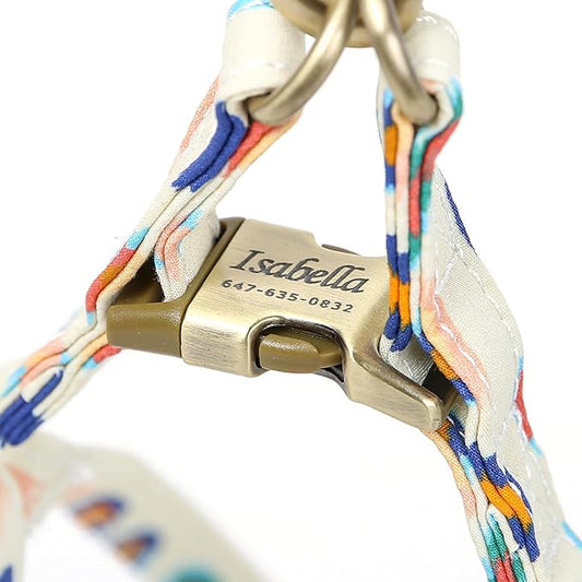 Angie and Allie Organic Cotton Personalized Step in Dog Harness,Custom Dog Halter Vests,Adjustable No Pull Canine Halter Harness for Small Medium Large Dogs