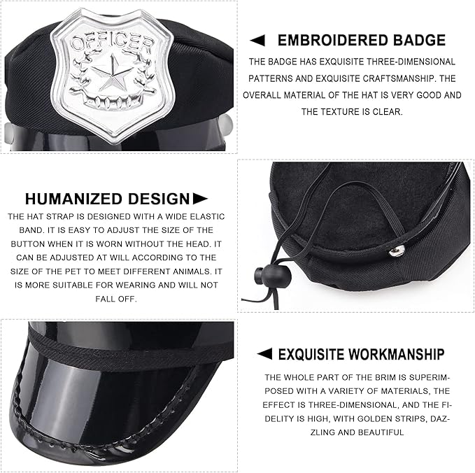 Yewong Pet Police Costume Accessory Set Pet Dog Cat Police Hat Badge Aviator Sunglasses Pet Dress Up Kit for Halloween Christmas Cosplay Role Play Party (Set-B)