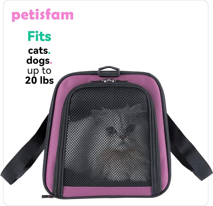 petisfam Easy Load Pet Carrier for Medium Cats and Small Dogs