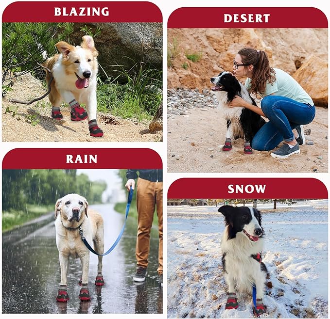 Dog Shoes for Large Medium Small Dog, Mesh Breathable Dog Shoes for Hot Pavement, Anti-Slip Dogs Boots Paw Protectors with Reflective for Outdoor Walking Indoor Hardfloors (Size 5)