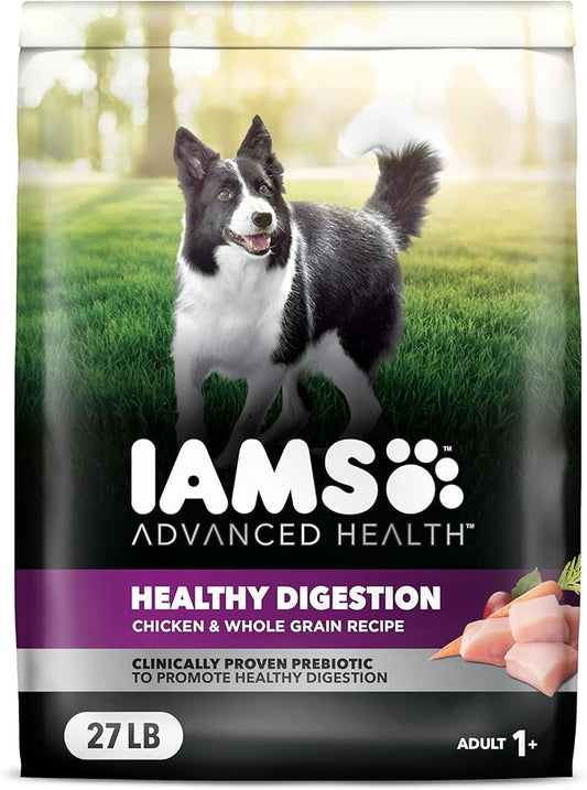 IAMS Advanced Health Healthy Digestion Adult Dry Dog Food with Real Chicken, 27 lb. Bag