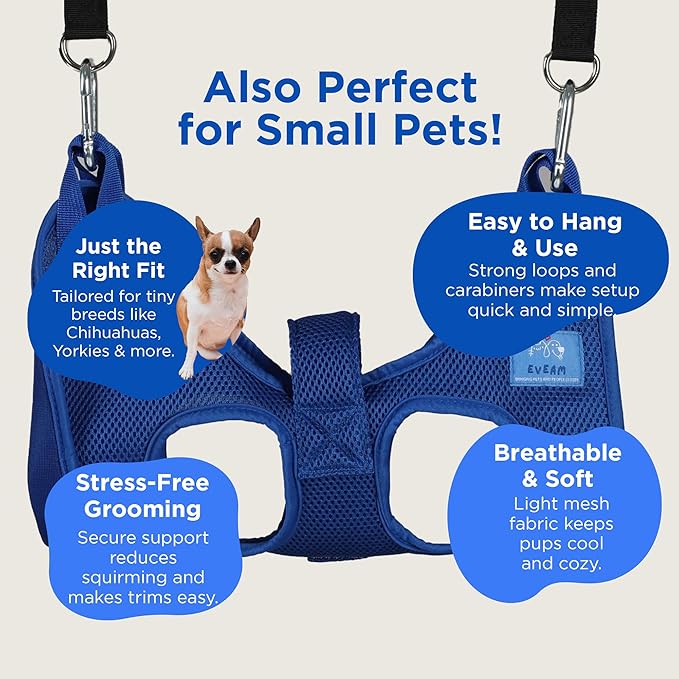 Pet Grooming Hammock for Cats & Small Dogs – Nail Clipping Kit with Sling, Clippers, File, Glove, Straps & Carabiners – Ideal for Trimming & Ear Cleaning – [S/XS] (Pink, Extra-Small)