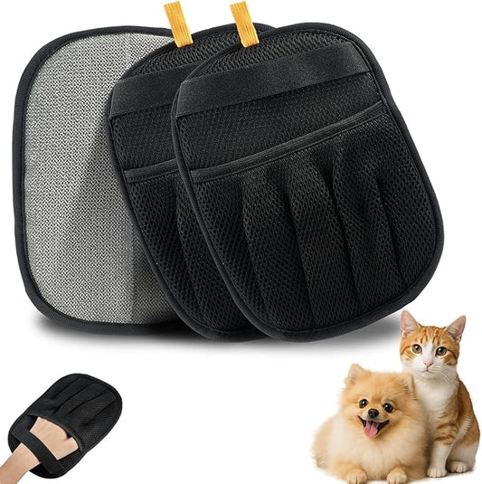 2Pcs Upgraded Electrostatic Hair Remover for Dogs and Cats, Five-Finger Reusable and Washable Pet Hair Removal Tool, Pet Hair Gloves for Laundry, Couch, Carpet, Car Seat and Bed