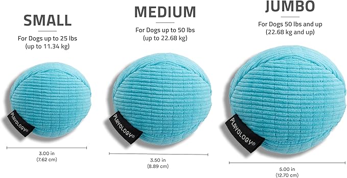 Playology Dog Toys | Squeaky Plush Toy Ball for Dogs | Medium Peanut Butter Scented Toy - Easy to Clean and Made from Non Toxic Materials
