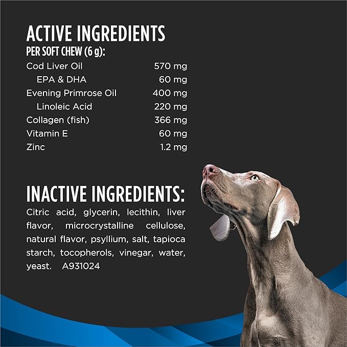 Purina Pro Plan Veterinary Supplements Skin Care Dog Supplements With Omega-3 Fish Oil and EPA and DHA - (Pack of 3) 30 ct. Pouches