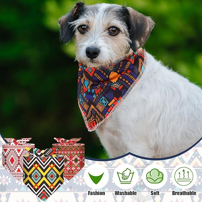 Amylove 120 Pcs Halloween Dog Bandanas Bulk Thanksgiving Day Holiday Triangle Dog Pack Puppy Kerchief Bandana Adjustable Pet Scarf for Pet Cat Costume Accessories Decor(Geometry)