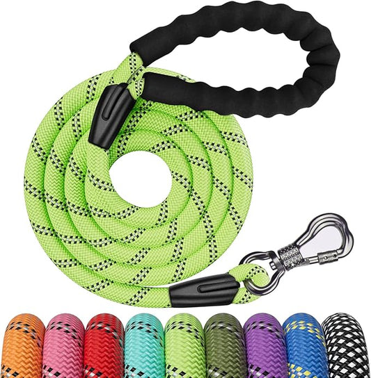 NTR 8FT Heavy Duty Dog Leash, Teal Rope Dog Leashes with Swivel Lockable Hook and Comfortable Padded Handle, Cat Puppy Leash Lead for Small Medium Large Dogs Training, Playing, Camping,or Backyard