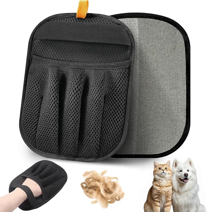 2025 Newly Upgraded Five-Finger Electrostatic Pet Hair Remover Glove for Cats & Dogs Reusable Pet Hair Remover Tool for Clothing, Couch, Carpet, Furniture, Car Seat 3