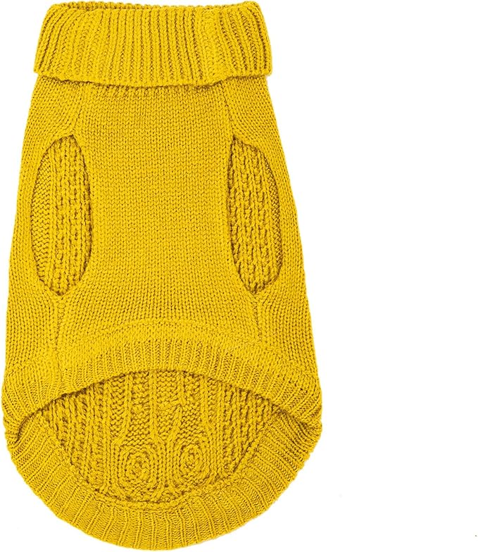 Stretchy Cat Sweater - 17 Colors & 6 Sizes | Snug Winter-Ready Knit for Boy/Girl Cats & Kittens(Dark Yellow, X-Large)