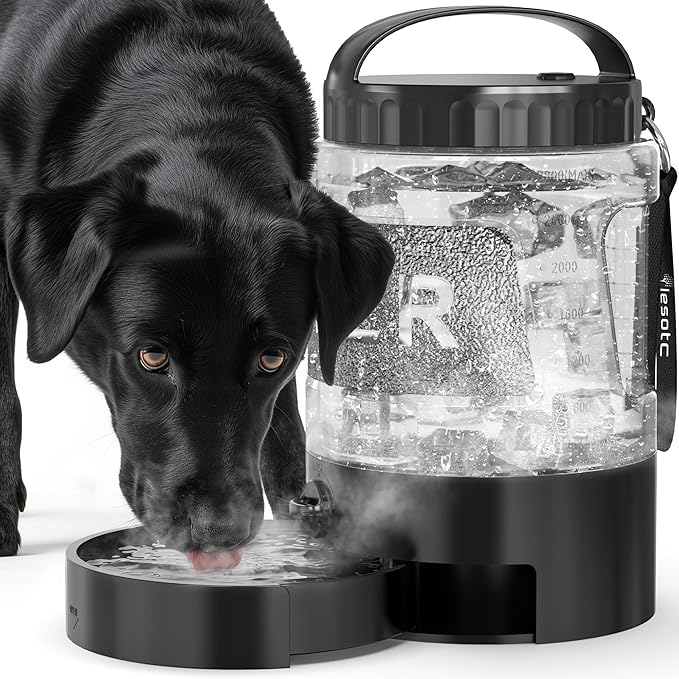 lesotc 95OZ Large Dog Water Bottle,Portable Travel Water Bowl for Dogs Camping Hiking Traveling Beach Park Accessories,Dog Water Bowl Dispenser with Pull-Out Drinking Bowls,Leak Proof Pet Water Bottle