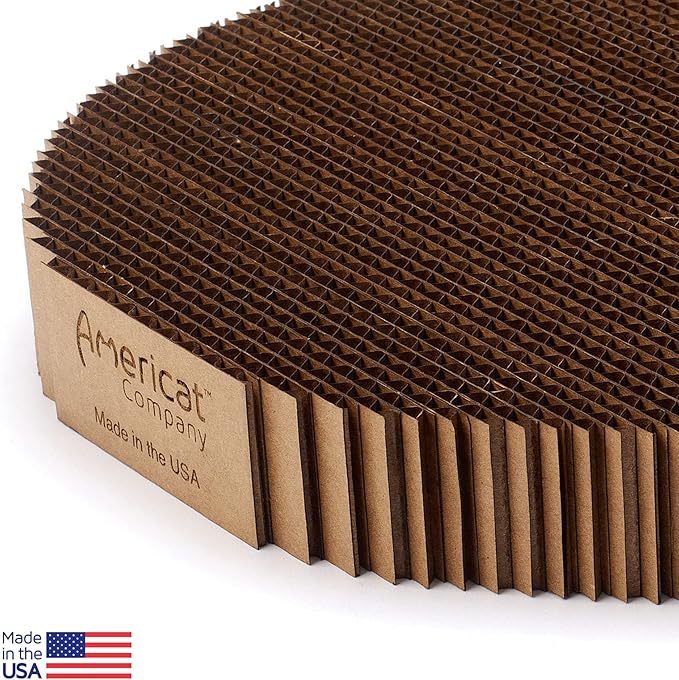 Cat Scratcher by Americat – Made in USA Cardboard Scratching Pad & Lounger – X Large, 2-Sided, Heavy, No-Shedding, Long-Lasting (Heart)