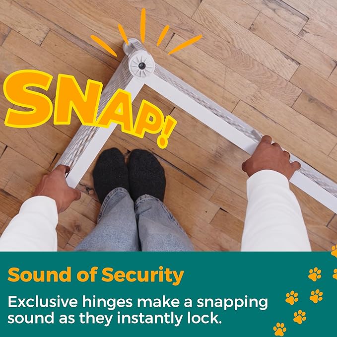 MYPET 6-Panel Paws Petyard, Gray Dog Playpen, Durable & UV-Resistant Puppy Playpen, Indoor/Outdoor Portable Dog Pen, Adjustable for Your Pet's Comfort, Friendly Design for Happy Pets