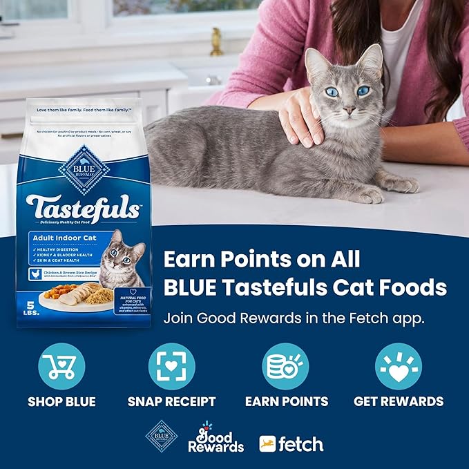 Blue Buffalo Tastefuls Adult Dry Cat Food for Weight Management, Made in the USA with Natural Ingredients, Chicken Recipe, 3-lb. Bag