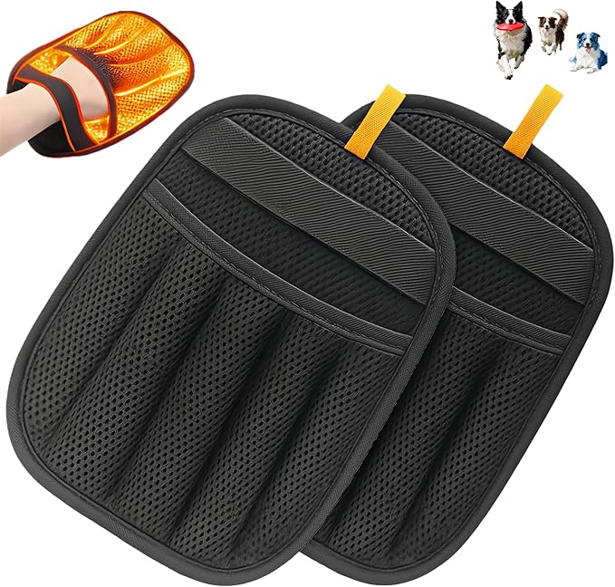 2PCS Pet Hair Removal Glove for Cats & Dogs, 2025 Newly Upgraded Five-Finger Electrostatic Pet Hair Gloves, Reusable Pet Hair Remover Tool for Clothing, Couch, Carpet, Car Seat