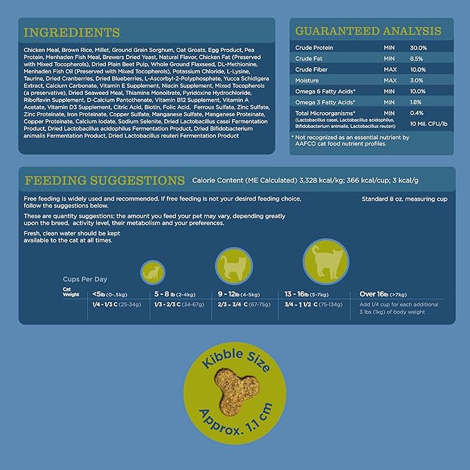 Blackwood Dry Cat Food, Lean / Senior Formula, Chicken Meal & Brown Rice Recipe, 4 Pound Bag, High Protein, Slow Cooked