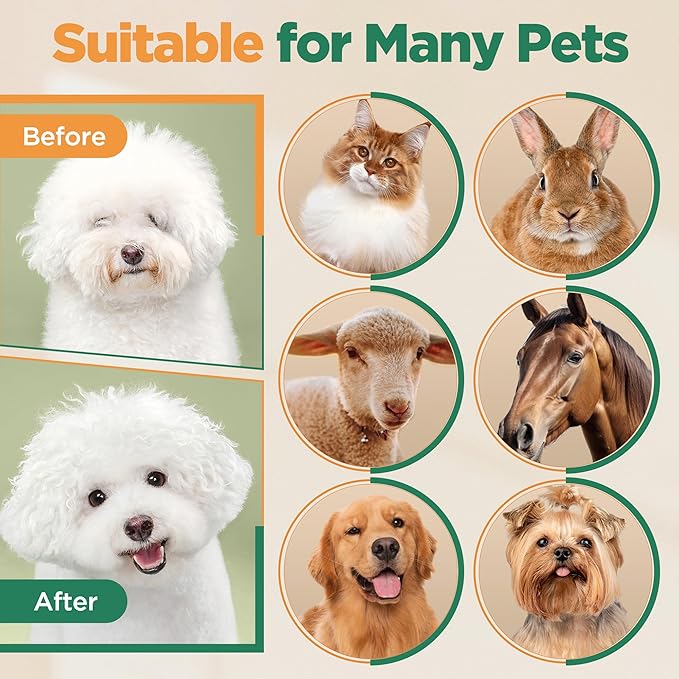 Gimars 4 in 1 Dog Grooming Clippers with Small Trimmer, 7000RPM High-Power 4-Speed Quiet Pet Shaver (≤55dB), Cordless Rechargeable Dog Hair Clippers for Thick Coats with Scissors, Comb & USB